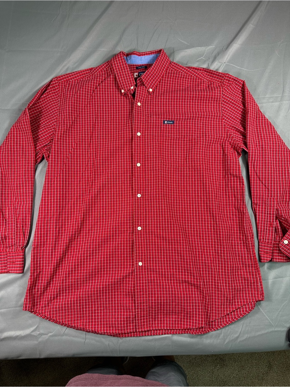 Chaps Red Check Long-Sleeve Button-Down Shirt